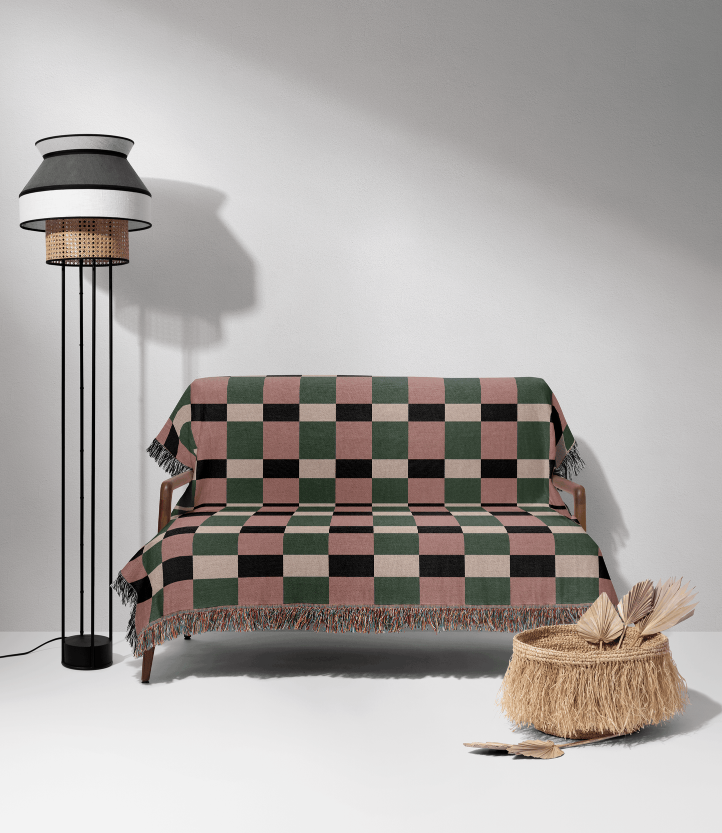 Checkerboard Woven Cotton Blanket