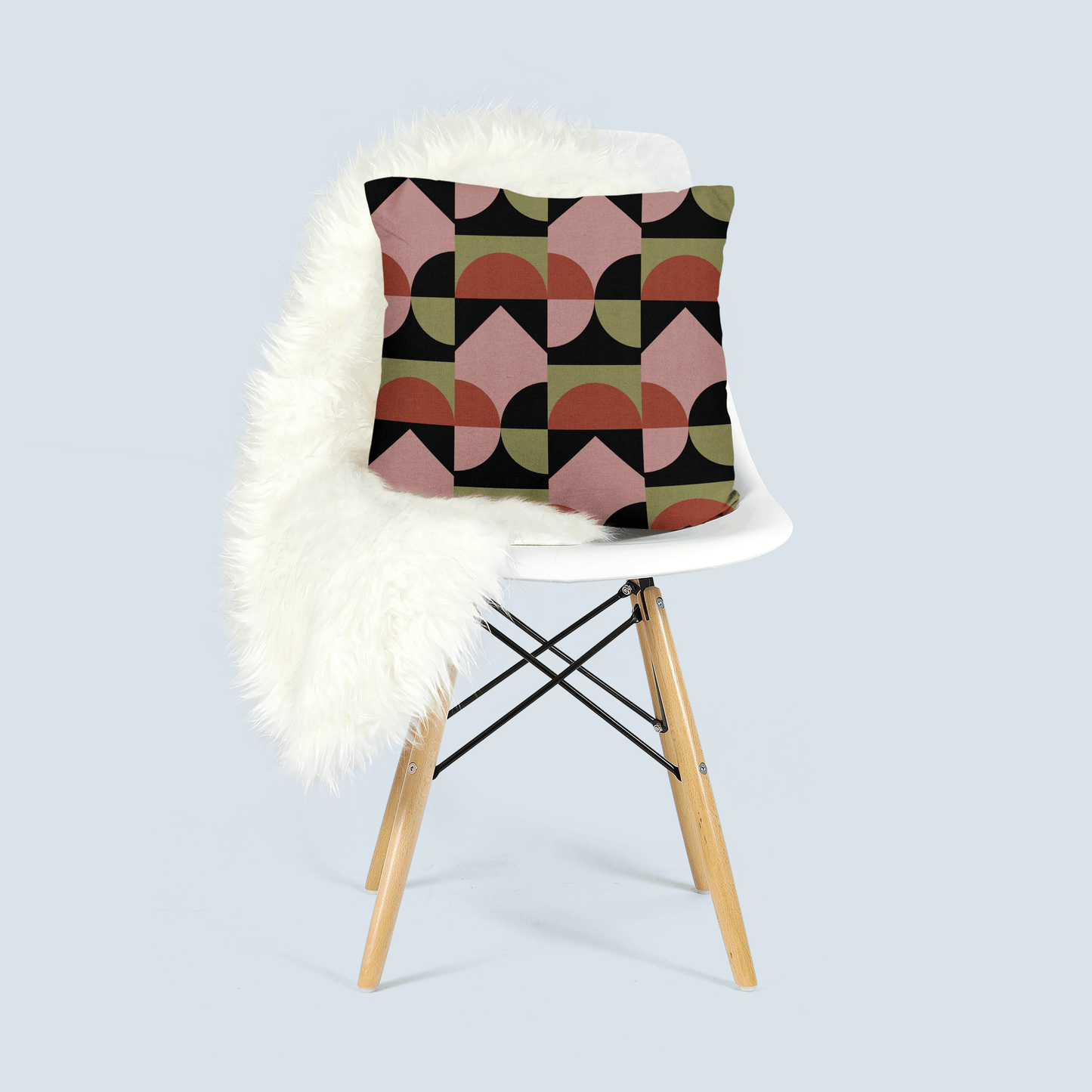 Modern Earthy Tones Geometric Throw Pillow