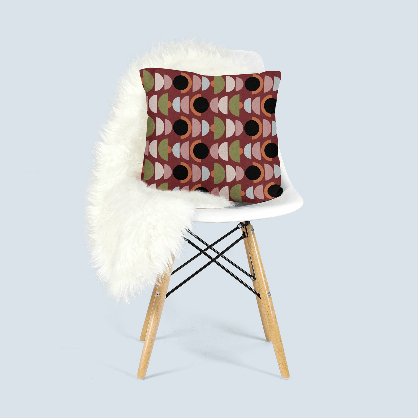 Modern Geometric Half-Moon Pattern Decorative Pillow