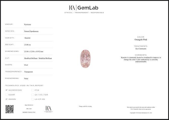 Natural Kunzite Gemstone | 23 Ct Oval Cut Blush Pink Spodumene for Jewelry