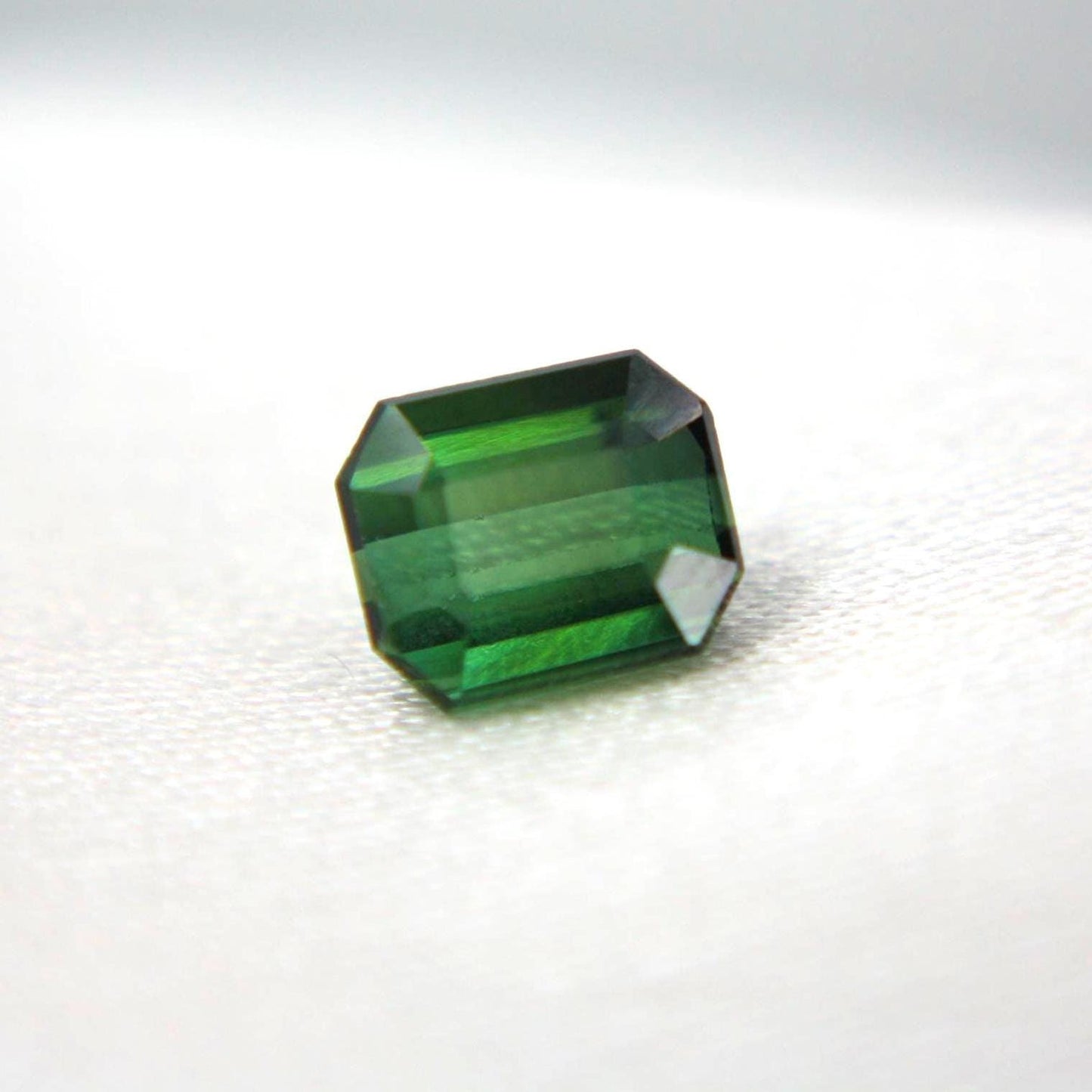 Natural Green Tourmaline 2.00 Ct Emerald Cut Gemstone | Certified Elbaite Tourmaline