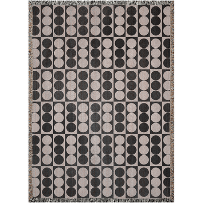 Monochrome Retro Grid Woven Throw Blanket