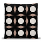 Beige and Black Geometric Luxe Woven Pillow