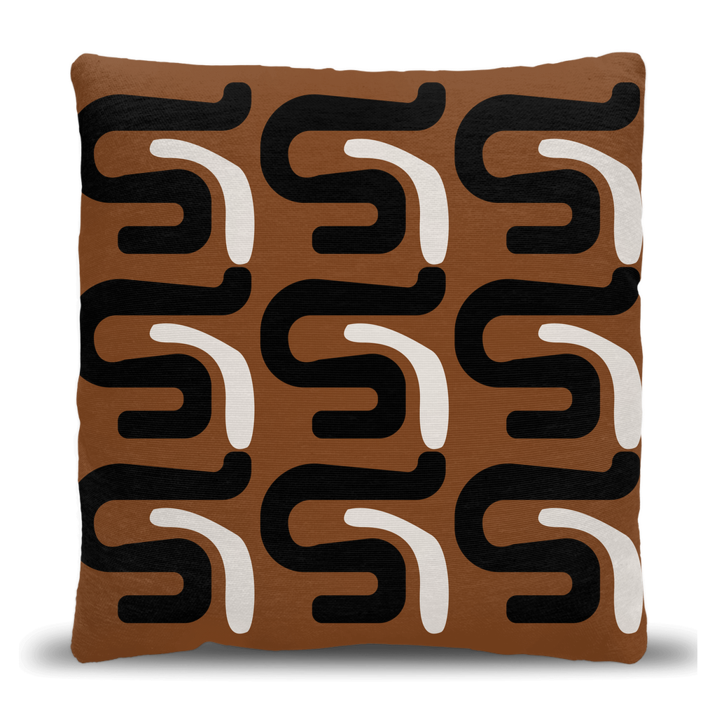 Retro Abstract Curves Woven Pillow