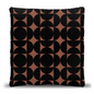 Black and Burnt Orange Retro Geometric Throw Pillow