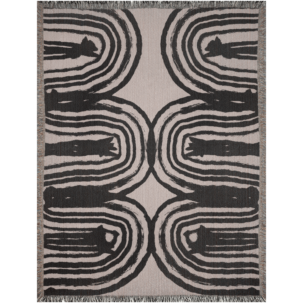 Abstract Tree Rings Woven Cotton Blanket
