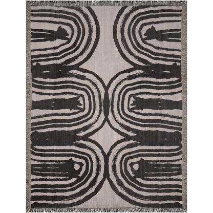 Abstract Tree Rings Woven Cotton Blanket