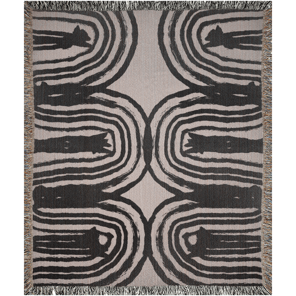 Abstract Tree Rings Woven Cotton Blanket