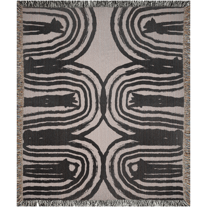 Abstract Tree Rings Woven Cotton Blanket