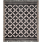 Abstract Star Motif Woven Cotton Blanket in Black and Beige