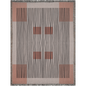 Linear Abstract Woven Cotton Blanket in Terracotta and Black