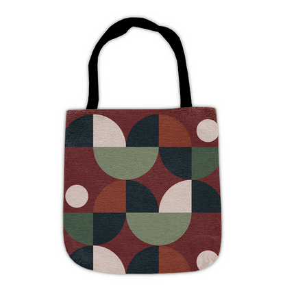 Modern Geometric Half-Circle Tote Bag