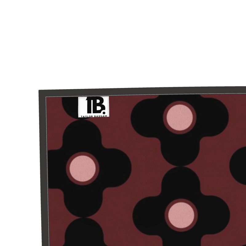 Maroon And Black Psychedelic Flower Towel