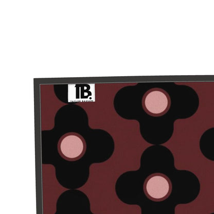 Maroon And Black Psychedelic Flower Towel