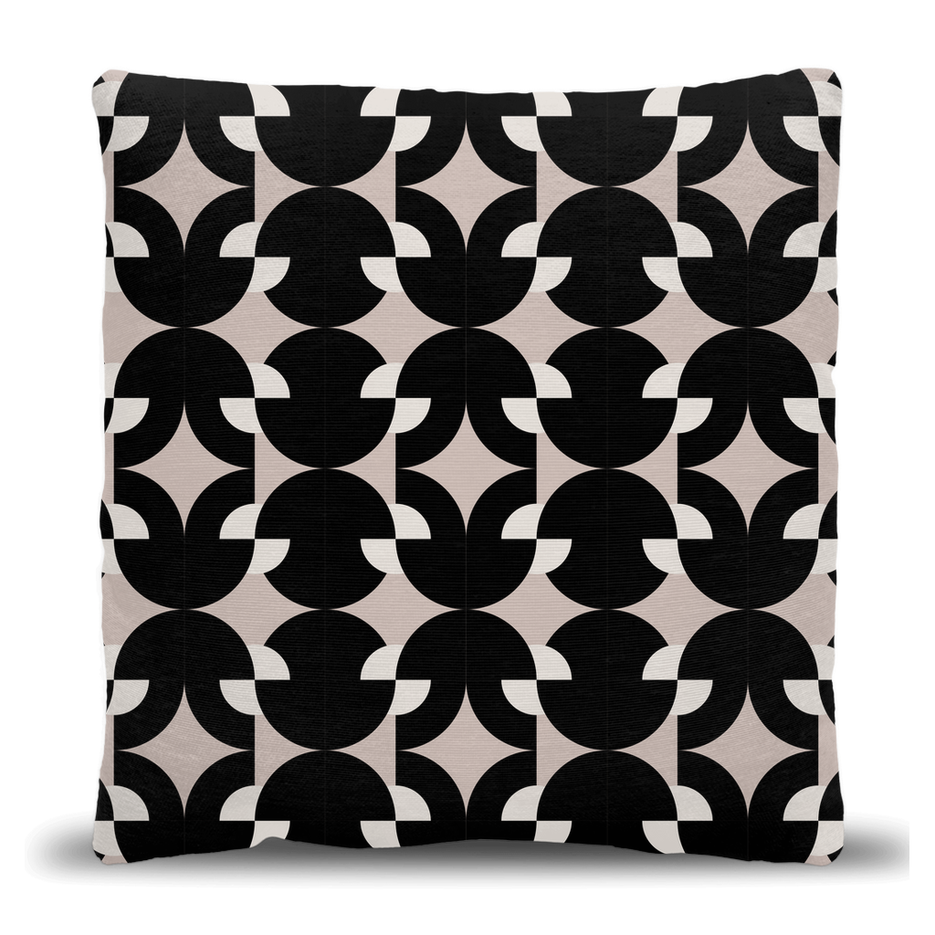 Monochrome Mod Geometric Throw Pillow