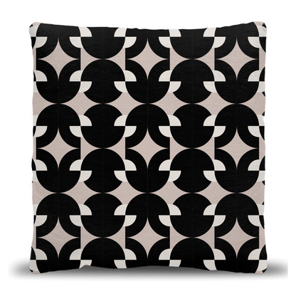 Monochrome Mod Geometric Throw Pillow