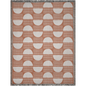 Terracotta Geometric Woven Throw Blanket with Half-Moon Pattern