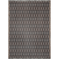 Modern Earth Tone Woven Cotton Blanket in Black and Warm Beige