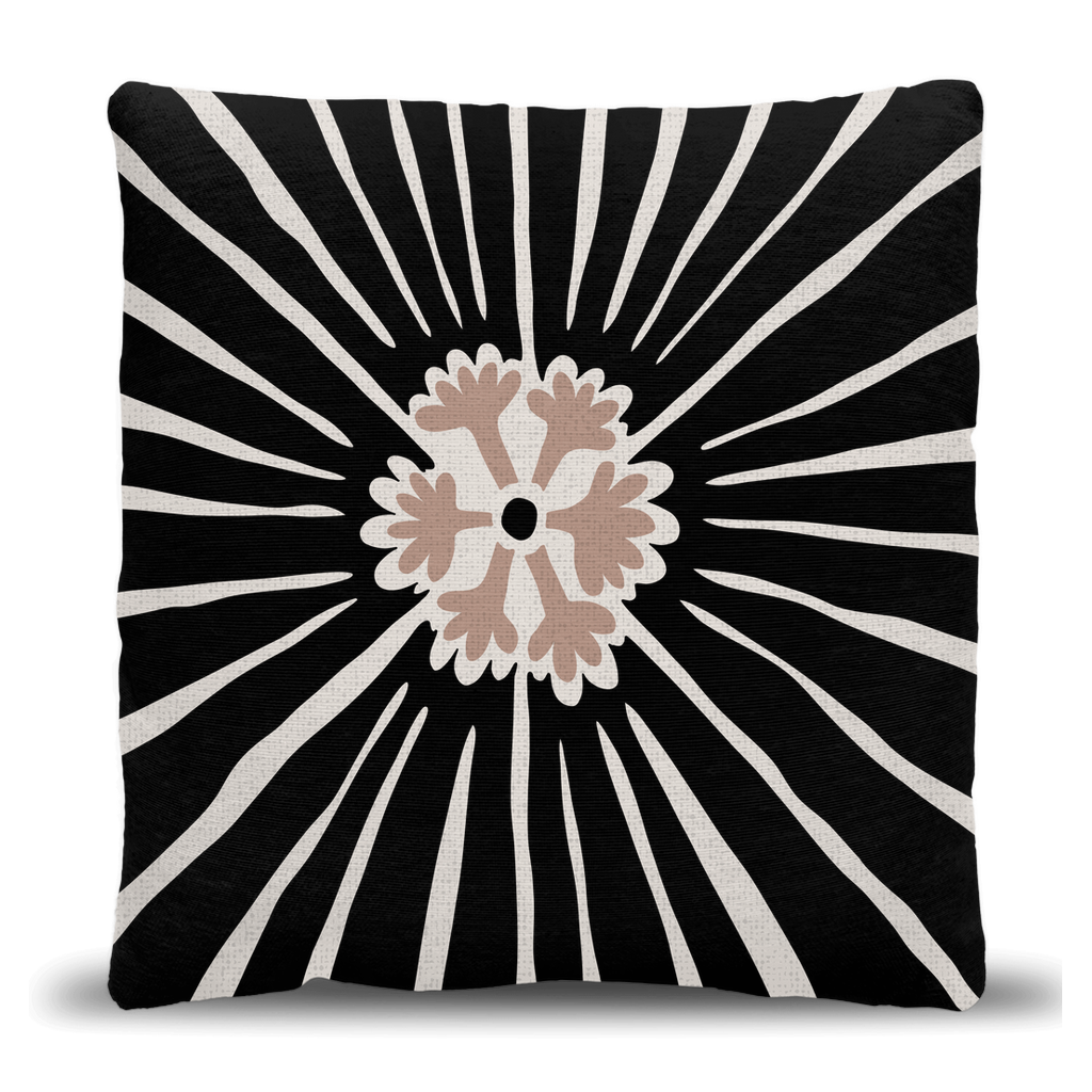 Sunburst Bloom Throw Pillow