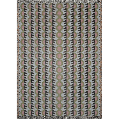 Vintage-Inspired Geometric Striped Woven Throw Blanket