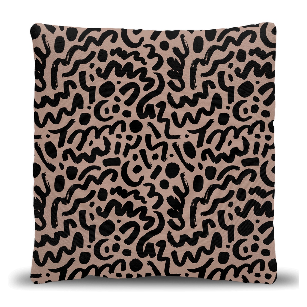 Abstract Scribble Throw Pillow