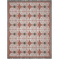 Retro Bloom Woven Cotton Blanket in Terracotta, Green, and White