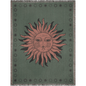 Green and Red Boho Sun Woven Cotton Throw Blankets - Taylor Bassam