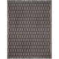 Modern Earth Tone Woven Cotton Blanket in Black and Warm Beige