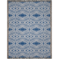 Blue Diamond Lattice Woven Cotton Blanket