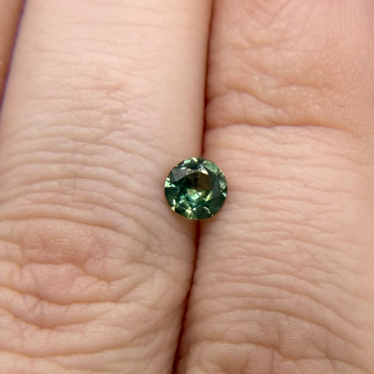 0.50 Ct Natural Montana Sapphire | Round Green Teal Loose Sapphire | Hand Mined Montana Gemstone | American Mined September Birthstone