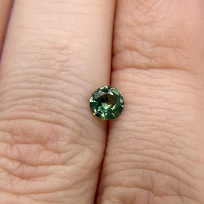 0.50 Ct Natural Montana Sapphire | Round Green Teal Loose Sapphire | Hand Mined Montana Gemstone | American Mined September Birthstone