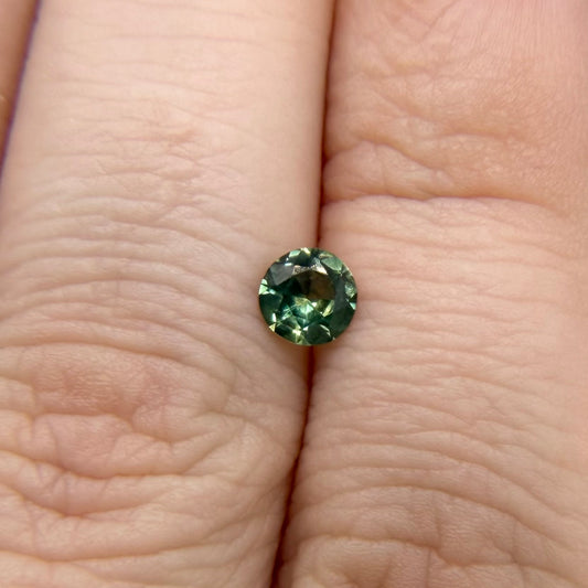 0.50 Ct Natural Montana Sapphire | Round Green Teal Loose Sapphire | Hand Mined Montana Gemstone | American Mined September Birthstone
