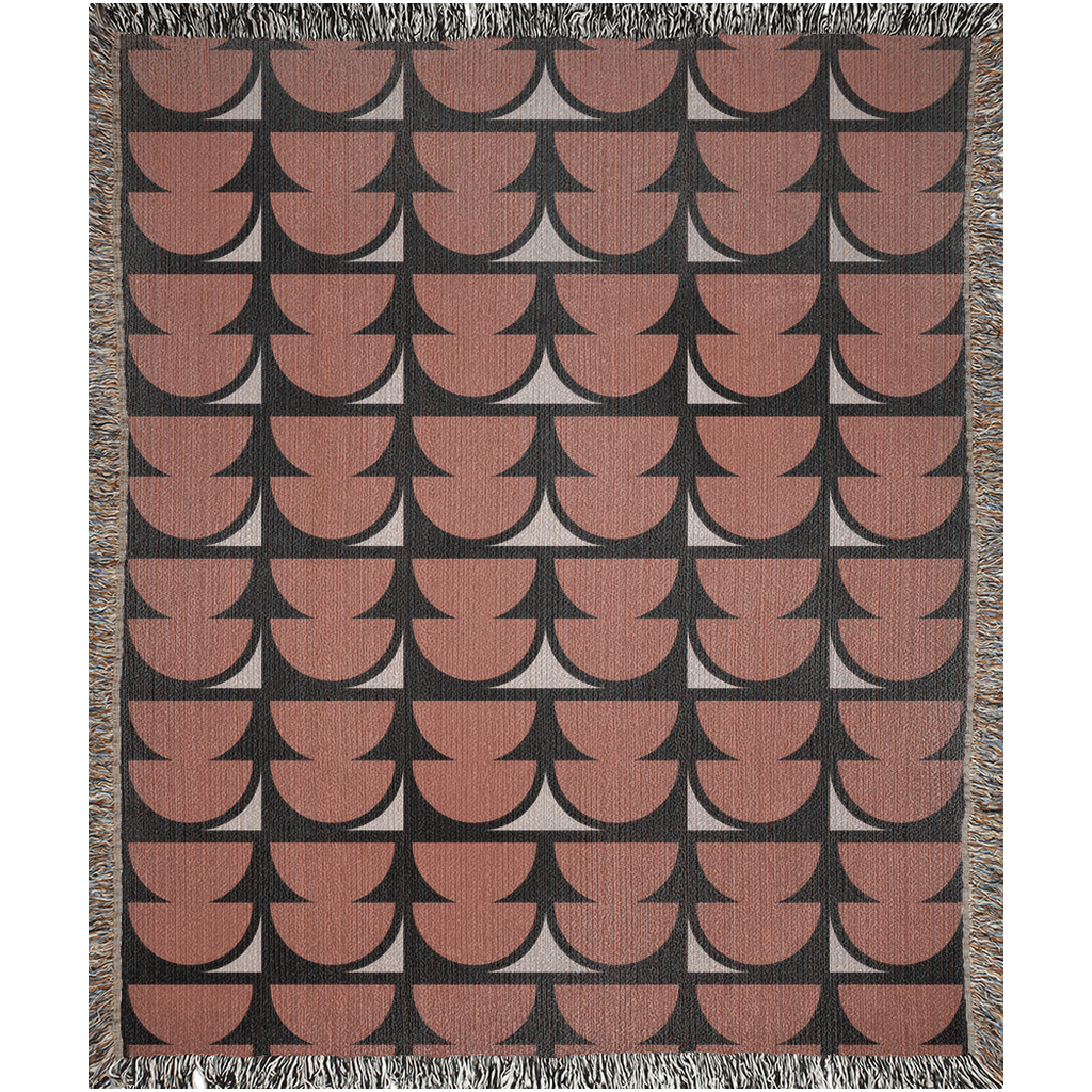 Rust Crescent Woven Throw Blanket