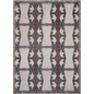 Crimson Nexus Geometric Tapestry in Black, Beige, and Mauve