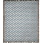 Blue and White Modern Geometric Woven Blanket