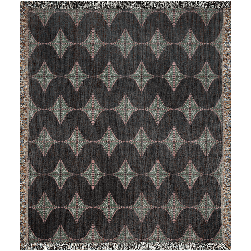 Psychedelic Earth Tone Waves Woven Throw Blanket