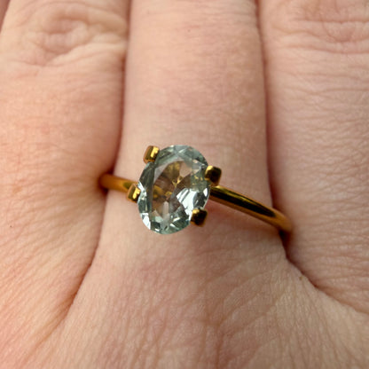 0.95 Ct Unheated Montana Sapphire | Natural Blue Green Teal Sapphire | Oval Faceted Loose Gemstone | Personally Mined in Montana