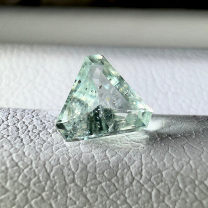 Unheated Montana Sapphire 0.45ct Trillion Cut Green Gemstone