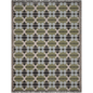 Modern Olive Green and Light Blue Woven Throw Blanket