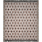 Diamond Trellis Woven Cotton Blanket in Beige and Black