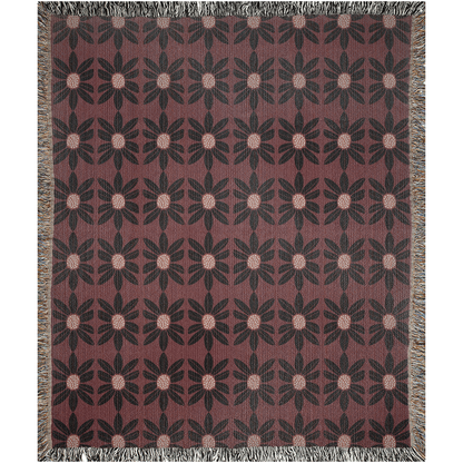 Retro Vintage Floral Woven Throw Blanket