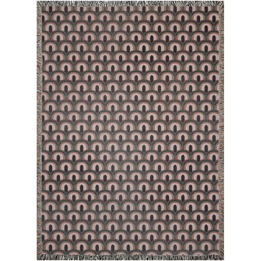 Retro Rainbow Arch Woven Blanket