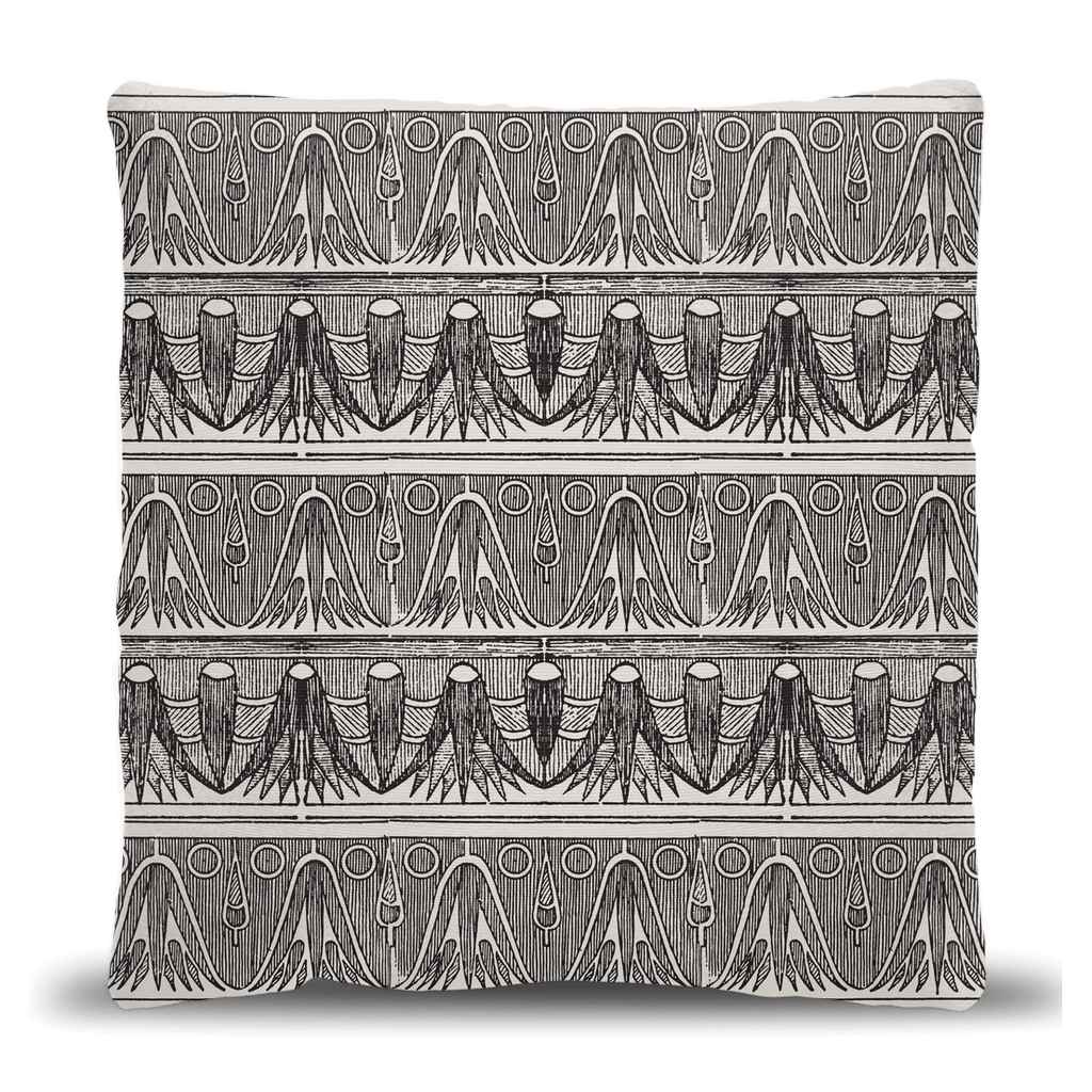 Monochrome Ornamental Woven Pillow