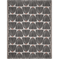 Mid Century Modern Black Flower Pattern Woven Cotton Throw Blankets - Taylor Bassam