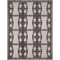 Crimson Nexus Geometric Tapestry in Black, Beige, and Mauve