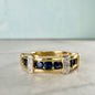 Natural Sapphire & Diamond Channel Ring in Gold Plated Sterling Silver