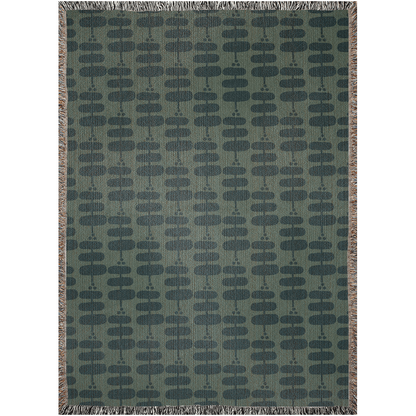 Green Modern Abstract Woven Throw Blanket