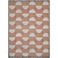 Terracotta Geometric Woven Throw Blanket with Half-Moon Pattern
