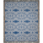 Blue Diamond Lattice Woven Cotton Blanket