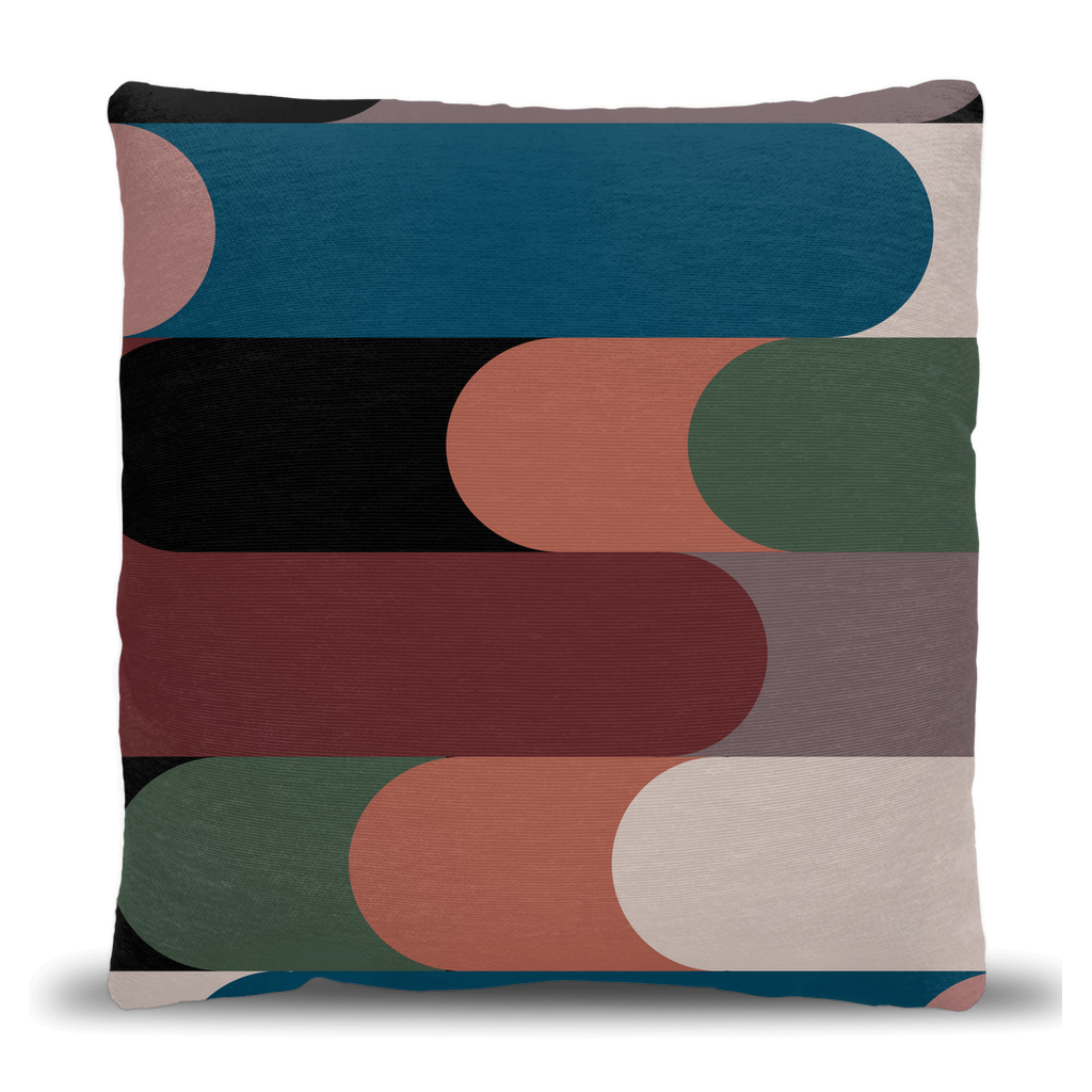 Retro Modern Color Block Woven Pillow